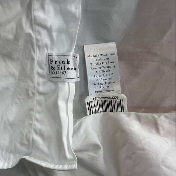 Frank & Eileen Victoria Superluxe Italian Oversized Cotton Tuxedo Shirt White, L - Picture 11 of 13